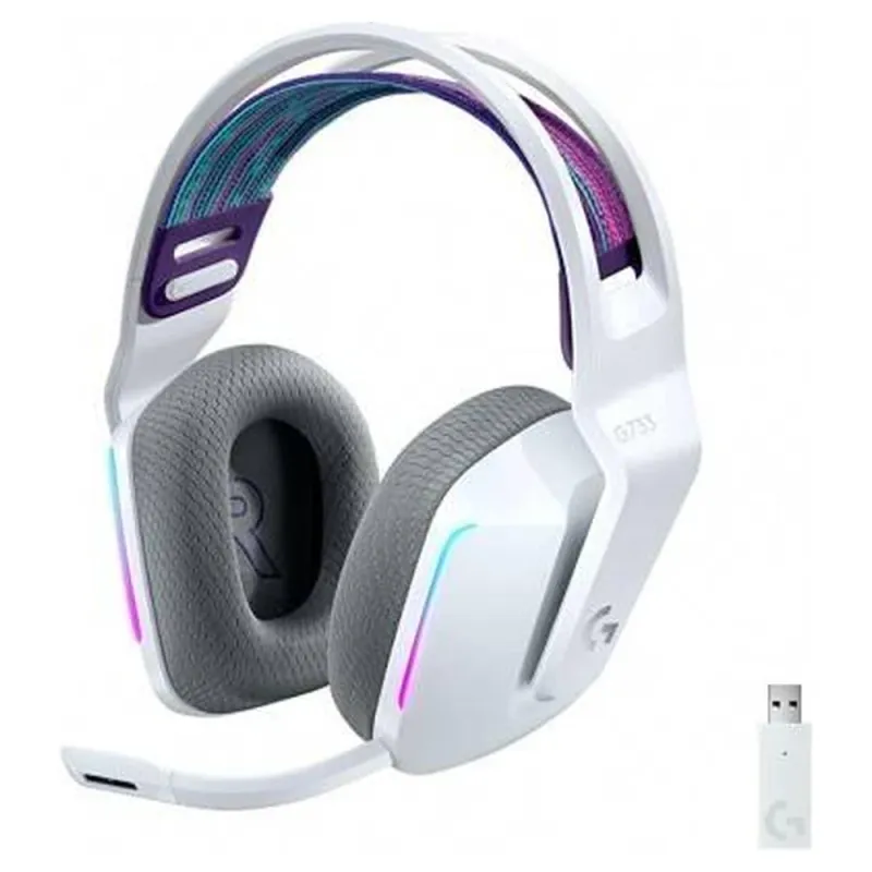 Diadema Gamer Logitech G733 Inalámbrico Micrófono Rgb Blanco - 981-000882