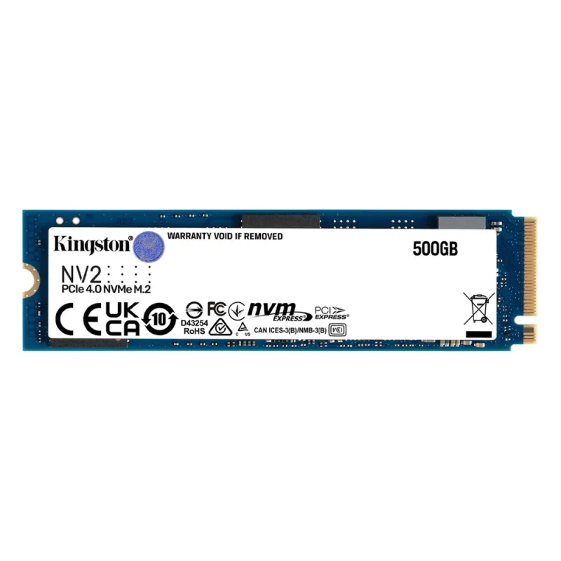 Unidad de Estado Sólido Kingston NV2 de 500 GB, M.2 NVMe PCIe 4.0. KT-SNV2S/500G
