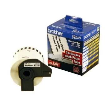 Cinta Brother Dk2205 Texto Negro Sobre Fondo Blanco 62Mm 30.4Mts Papel Continuo - DK2205