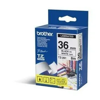 Cinta Brother Tze261 Texto Negro Sobre Fondo Blanco 36Mm X 8Mts. - TZE261