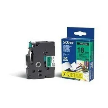 Cinta Brother Tze741 Texto Negro Sobre Fondo Verde 18Mm X 8Mts. Laminada - TZE741