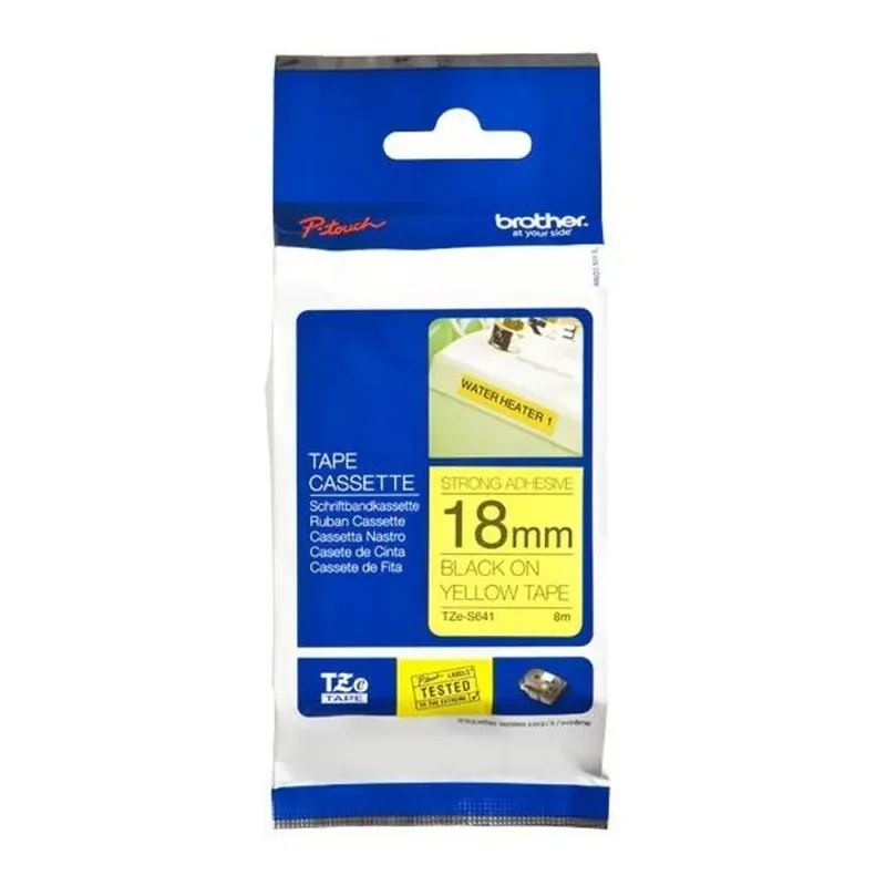 Cinta Brother Tzes641 Tz, Negro Sobre Amarillo - TZES641