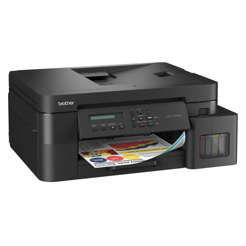 Multifuncional Brother DCP-T830DW - 30ppm Negro - 26ppm Color - Tinta Continua - Wi-Fi - USB - Dúplex - DCPT830DW