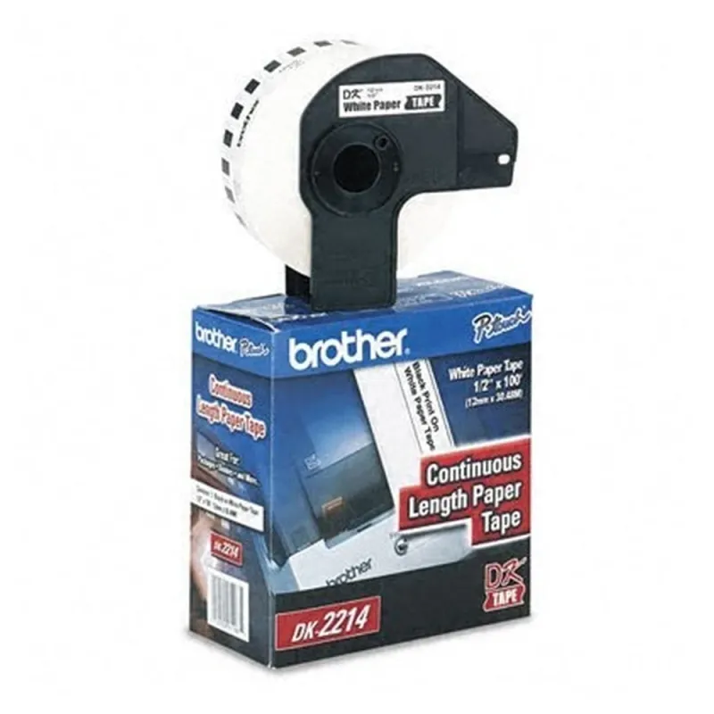 Cinta Brother Dk2214 Texto Negro Sobre Fondo Blanco 12Mm X 30.4Mts. Papel De Longitud Continua - DK2214