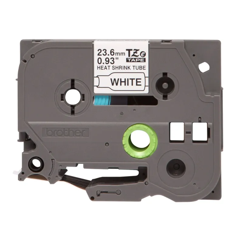 Cinta Brother HSE251 - Texto Negro sobre Fondo Blanco - 23.6mm x 1.5mts - Tubo Termoretractil - HSE251