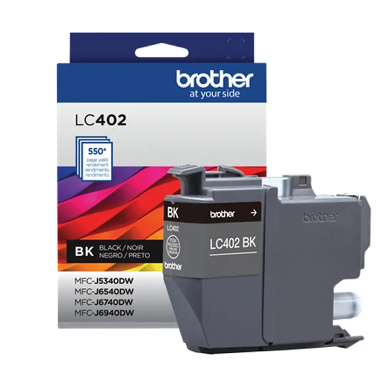 Tinta Brother LC402 - Negra - Hasta 550 Páginas - LC402BKS