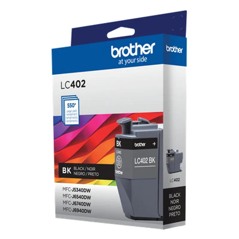 Tinta Brother LC402 - Negra - Hasta 550 Páginas - LC402BKS