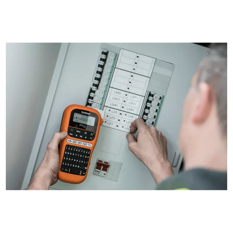 Impresora de Tarjetas Brother PTE110 - Térmica - 180 dpi - 20mm- Naranja - PTE110