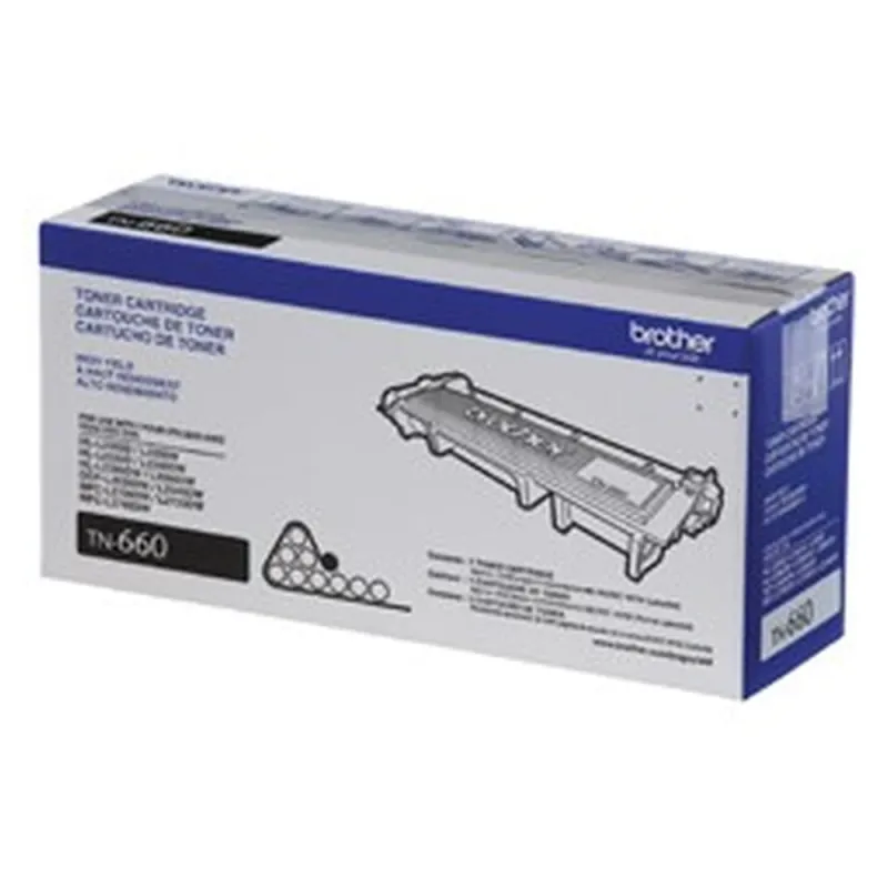 Cartucho Tóner Brother 2600 Páginas, Negro, Laser, Negro - TN660
