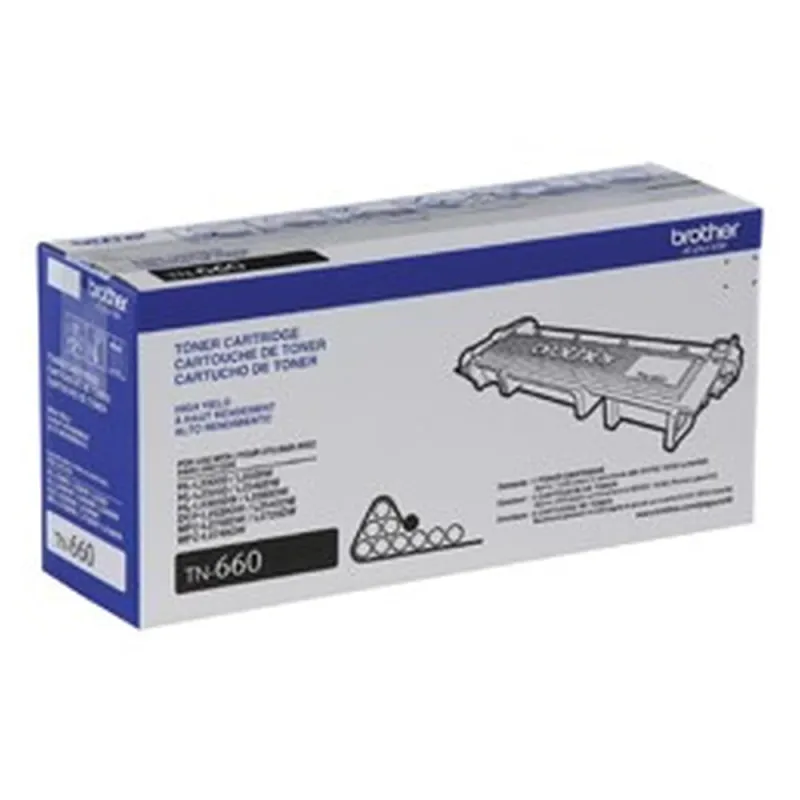 Cartucho Tóner Brother 2600 Páginas, Negro, Laser, Negro - TN660