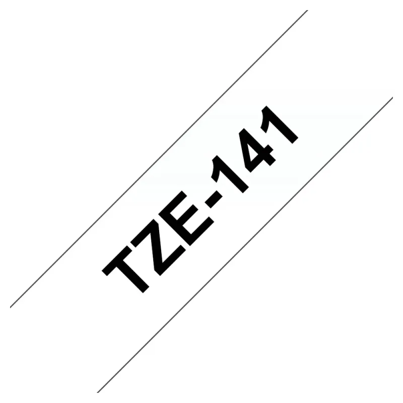 Cinta Brother TZE141 - Texto Negro sobre Fondo Transparente - 18mm x 8mts - TZE141