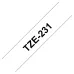 Cinta Brother Tze231 Texto Negro Sobre Fondo Blanco 12Mm X 8Mts. - TZE231