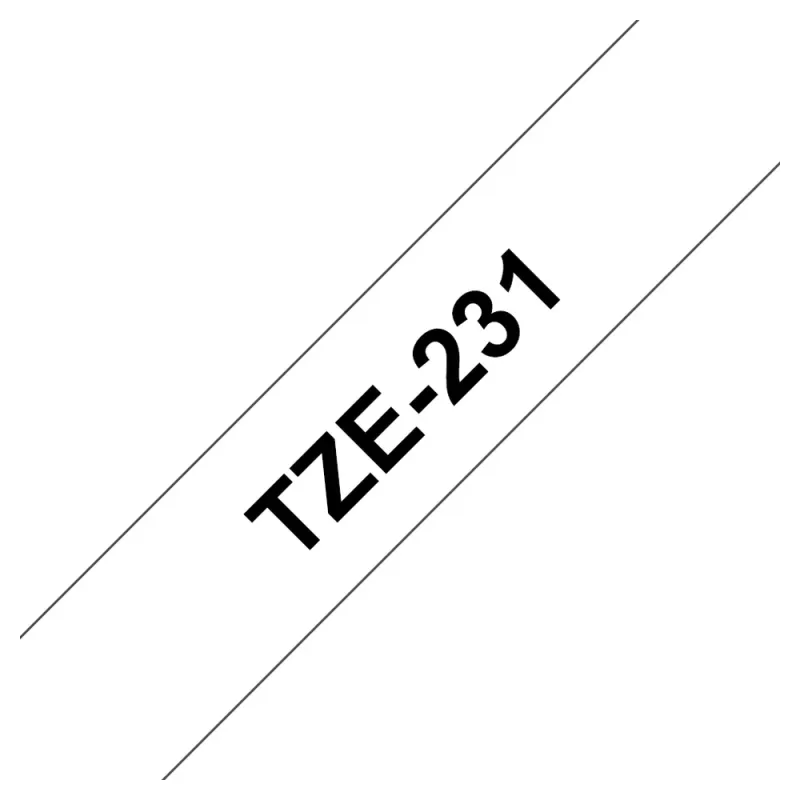 Cinta Brother Tze231 Texto Negro Sobre Fondo Blanco 12Mm X 8Mts. - TZE231