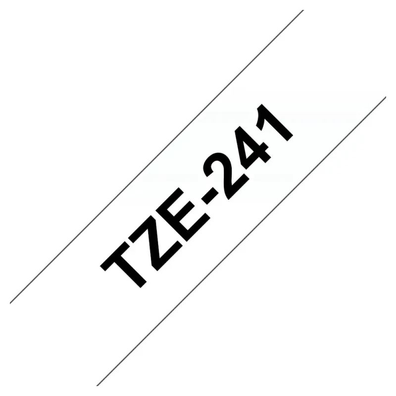 Cinta Brother TZE241 - Texto Negro sobre Fondo Blanco - 18mm x 8mts. - TZE241