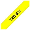 Cinta Brother TZE631 - Texto Negro sobre Fondo Amarillo - 12mm x 8mts. - Laminada - TZE631