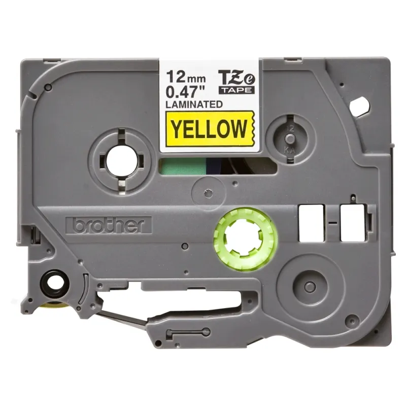 Cinta Brother TZE631 - Texto Negro sobre Fondo Amarillo - 12mm x 8mts. - Laminada - TZE631