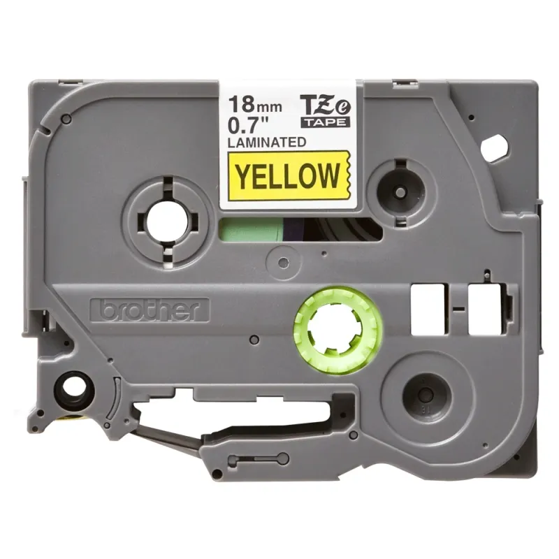 Cinta Brother TZE641 - Texto Negro sobre Fondo Amarillo - 18mm x 8mts. - TZE641