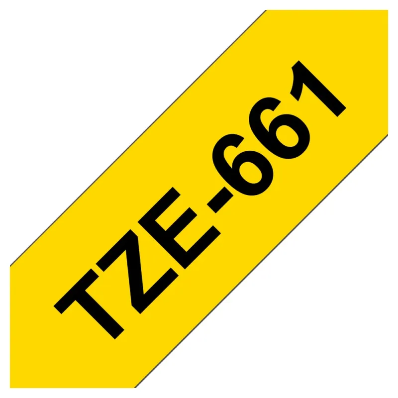 Cinta Brother Tze661 Texto Negro Sobre Fondo Amarillo 36Mm X 8Mts. Laminada - TZE661