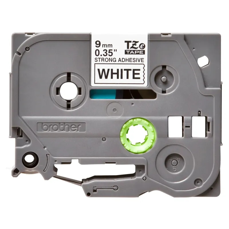 Cinta Brother TZES221 - Texto Negro sobre Fondo Blanco - 9mm x 8mts. - Laminada - Súper Adhesiva - TZES221