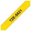 Cinta Brother TZES621 - Texto Negro sobre Fondo Amarillo - 9mm x 8mts - Súper Adhesiva - TZES621