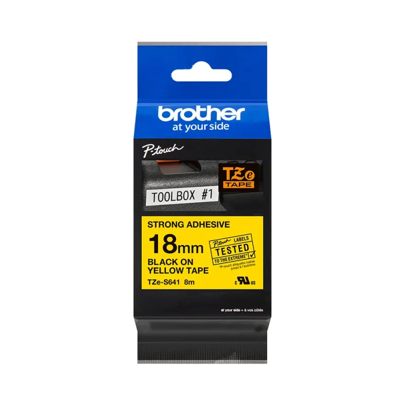 Cinta Brother Tzes641 Tz, Negro Sobre Amarillo - TZES641