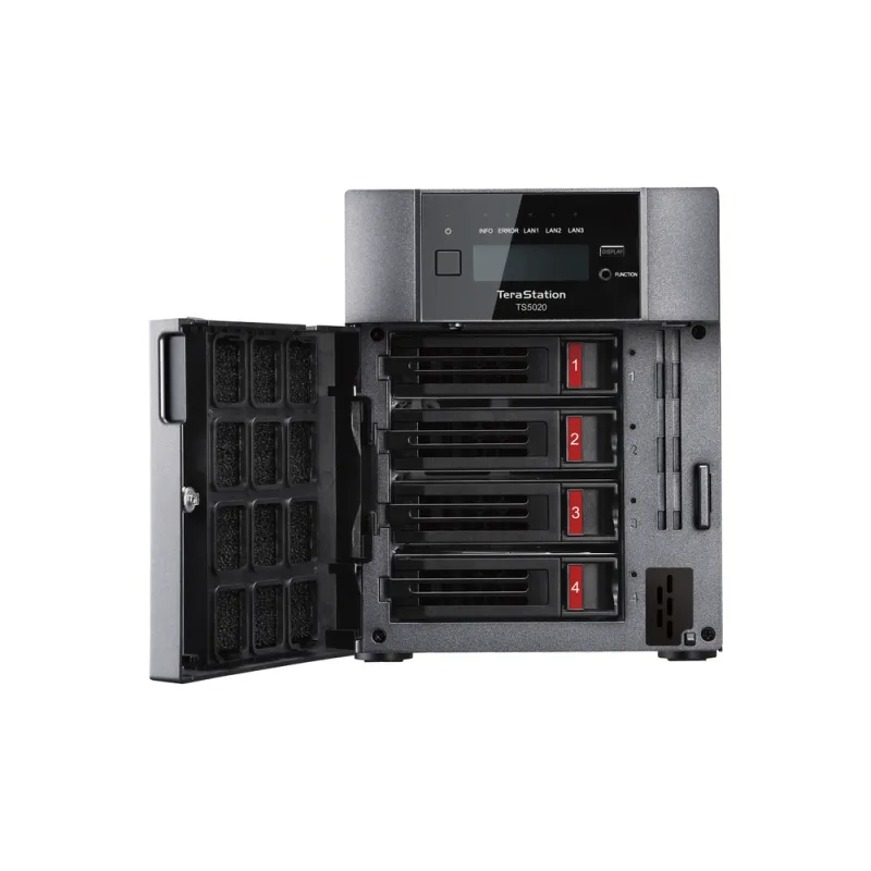 Sistema de Discos NAS Buffalo TeraStation 5420 - 4 Bahías - 24TB (2x 12TB) - RAID 0/1/5/6/10/JBOD - TS5420DN2402
