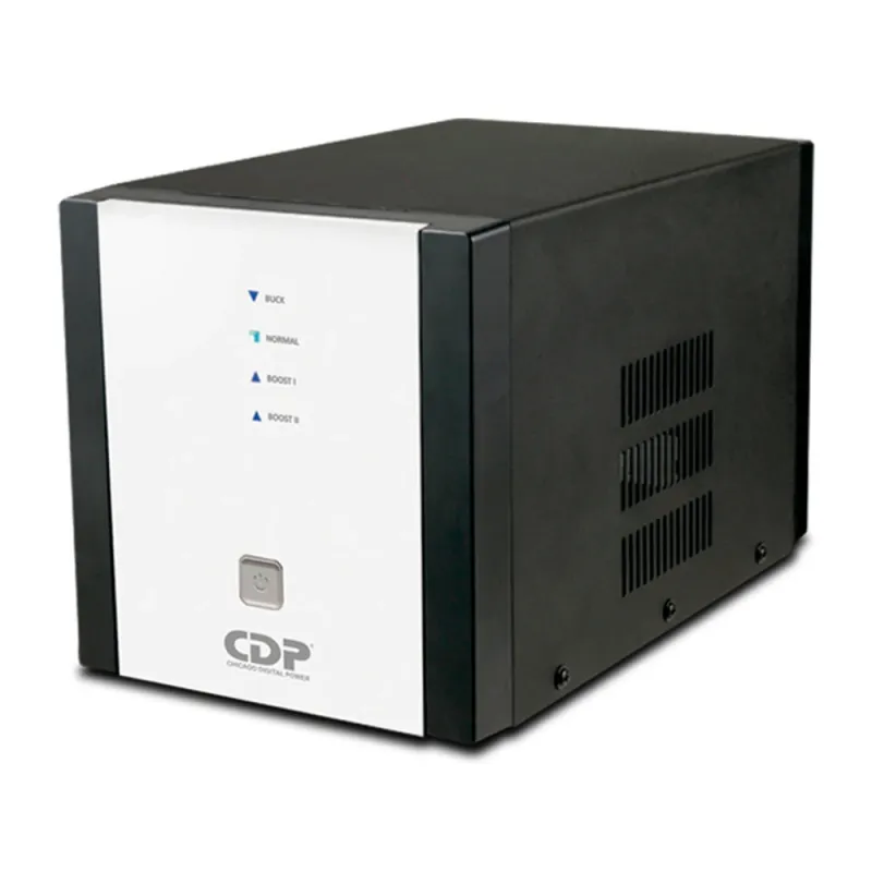 Regulador de Voltaje CDP R-AVR5008 - 5000VA/2500W - 9 Contactos - Blanco y Negro - R-AVR5008