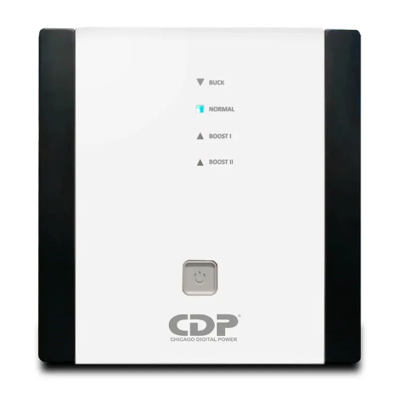 Regulador de Voltaje CDP R-AVR5008 - 5000VA/2500W - 9 Contactos - Blanco y Negro - R-AVR5008