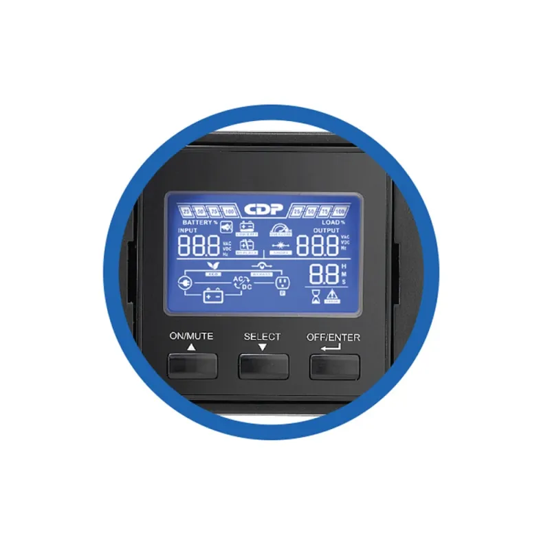 UPS CDP UPO11-1 RT - 1000VA/900W - 8 Contactos - Doble conversión - LCD - UPO11-1 RT