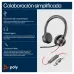 Diadema Poly Blackwire 8225 - Alámbrico - Micrófono - Negro - Adaptador USB-C a USB-A - Certificado para Microsoft Teams - 8X225AA