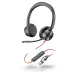Diadema Poly Blackwire 8225 - Alámbrico - Micrófono - Negro - Adaptador USB-C a USB-A - Certificado para Microsoft Teams - 8X225AA