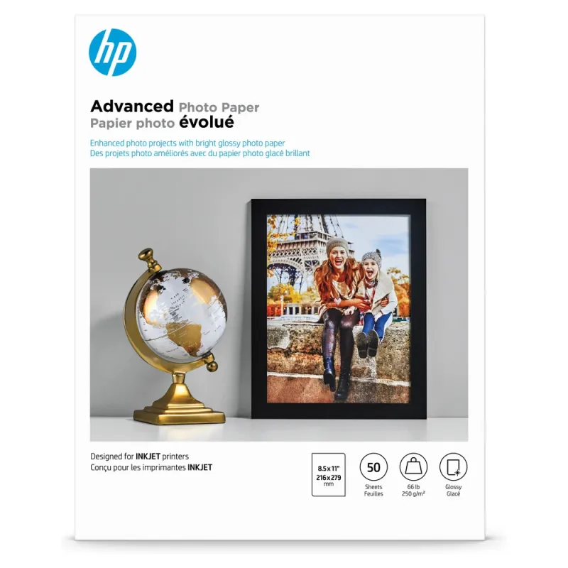 HP Advanced Photo Paper  Glossy 8.5x11 50 Hojas - Q7853A