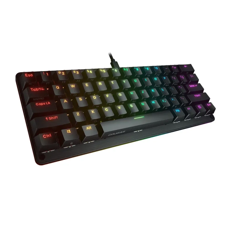 Teclado Gamer Cougar Puri Mini - Alámbrico - Inglés - RGB - Switch Rojo - 37PRMRM1MI.0002