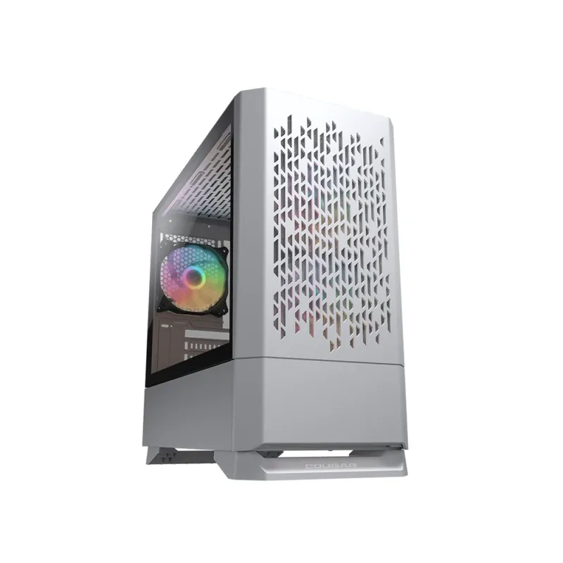 Gabinete Gamer Cougar MG140 Air RGB - Mini Torre - Micro ATX/Mini ITX - 3x Ventiladores - Panel Lateral - Blanco - 385JM80.0002