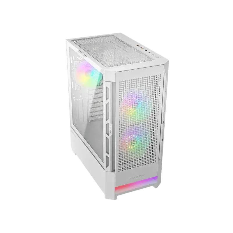 Gabinete Gamer Cougar Airface RGB - Media Torre - Mini ITX/Micro ATX/ATX/CEB - 3 Ventiladores - Panel Lateral - Blanco  - 385ZD10.0005