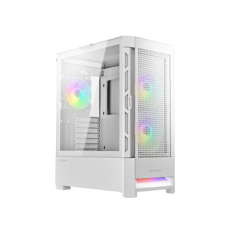 Gabinete Gamer Cougar Airface RGB - Media Torre - Mini ITX/Micro ATX/ATX/CEB - 3 Ventiladores - Panel Lateral - Blanco  - 385ZD10.0005