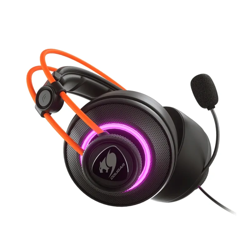 Diadema Gamer COUGAR Immersa Pro Prix - Alámbrico - USB - Micrófono - 2.5m - RGB - Negro - 3H700U50C.0004