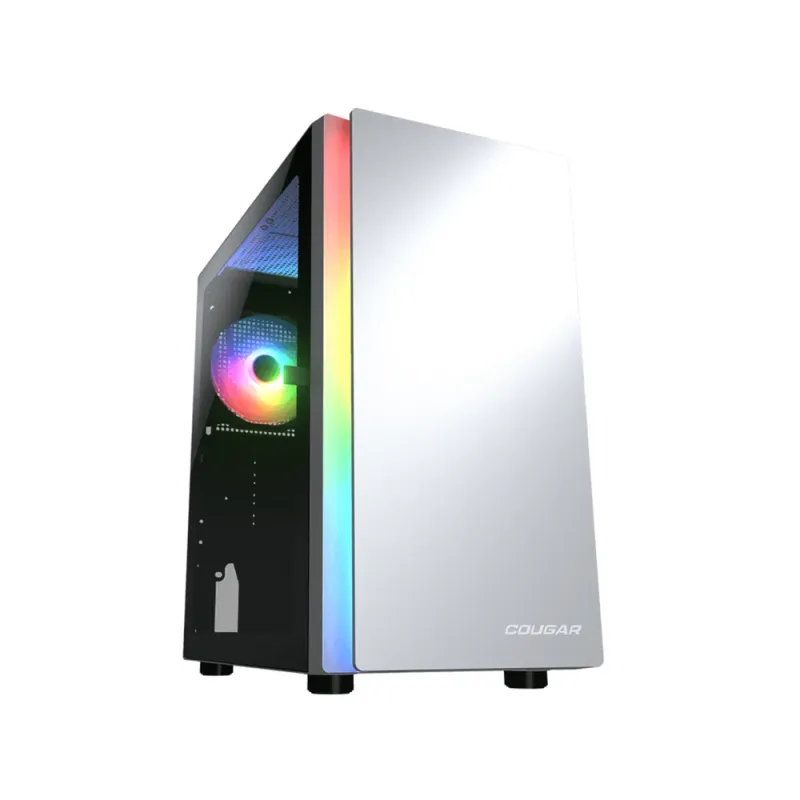 Gabiente Gamer COUGAR PURITY RGB - Mini Torre - Micro ATX/Mini-ITX - Panel Lateral - Blanco - 385PC40.0002