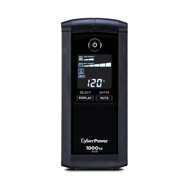 UPS CyberPower CP1000AVRLCD - 1000VA/600W - 9 Contactos - Línea interactiva - LCD - AVR - CP1000AVRLCD