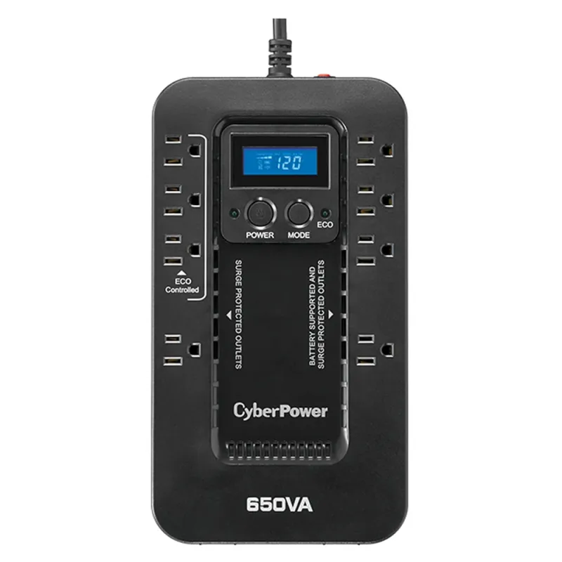 No Break CyberPower EC650LCD - 650VA/390W - 8 Contactos - En espera - LCD - EC650LCD