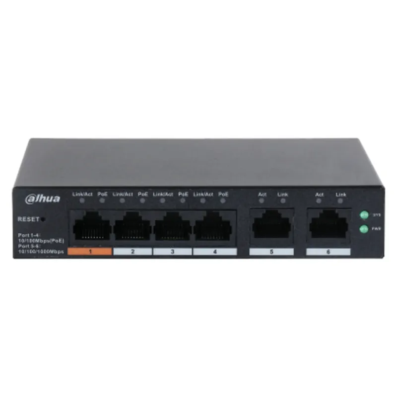 Switch Dahua CS4006-4ET-60 - Gigabit Ethernet - 4 Puertos - 2 Uplink - Gestionable - CS4006-4ET-60