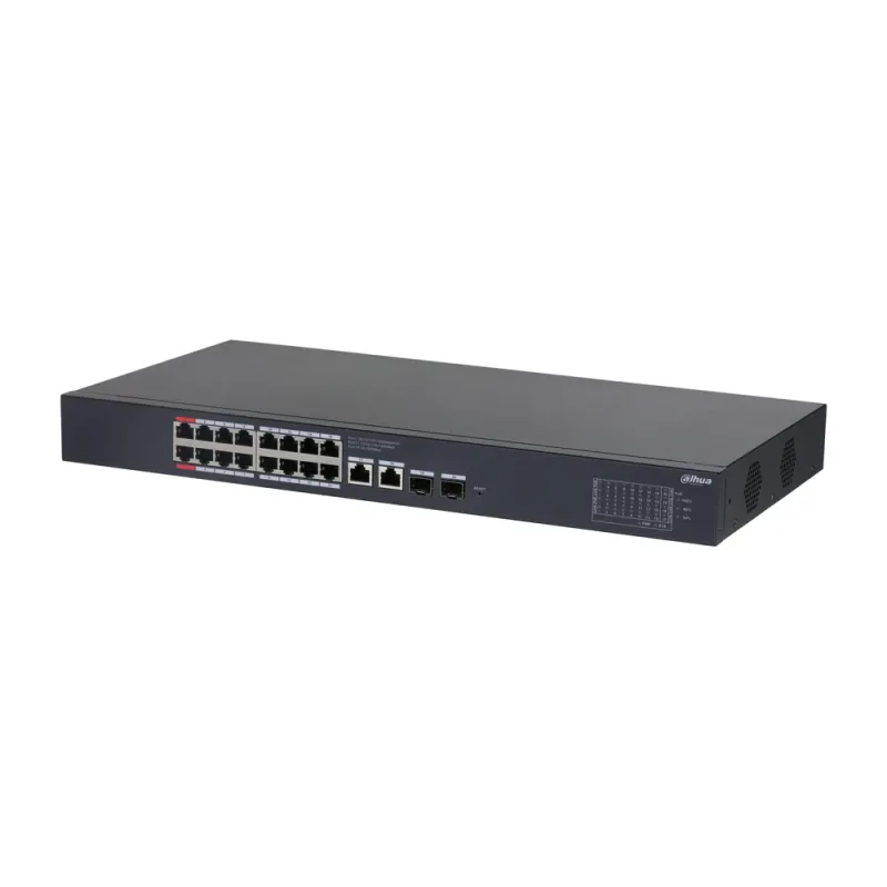 Switch Dahua CS4220-16GT-190 - Gigabit Ethernet - 16 Puertos PoE++ - 2 Uplink - 2 SFP - Gestionado - DH-CS4220-16GT-190