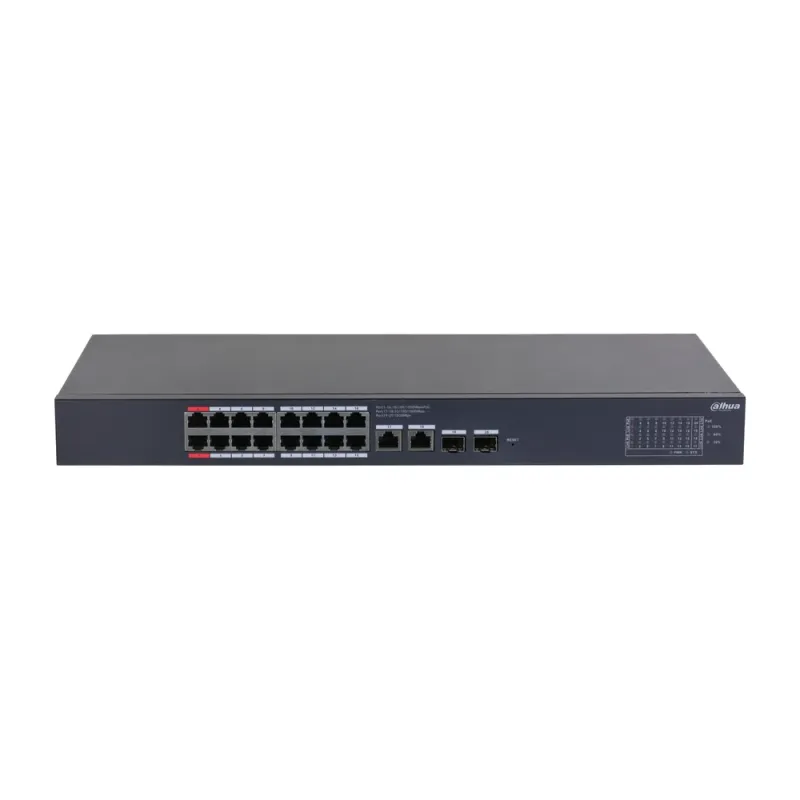 Switch Dahua CS4220-16GT-190 - Gigabit Ethernet - 16 Puertos PoE++ - 2 Uplink - 2 SFP - Gestionado - DH-CS4220-16GT-190