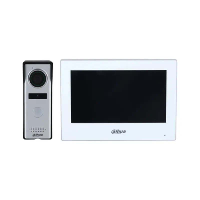 Kit de Videoportero Hibrido Dahua DHI-KTH01 - Frente de Calle Analógico - Monitor DHI-VTH2624GW-WP - DHI-KTH01