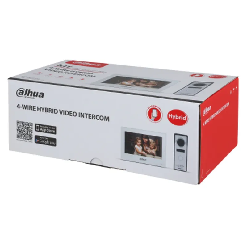 Kit de Videoportero Hibrido Dahua DHI-KTH01 - Frente de Calle Analógico - Monitor DHI-VTH2624GW-WP - DHI-KTH01