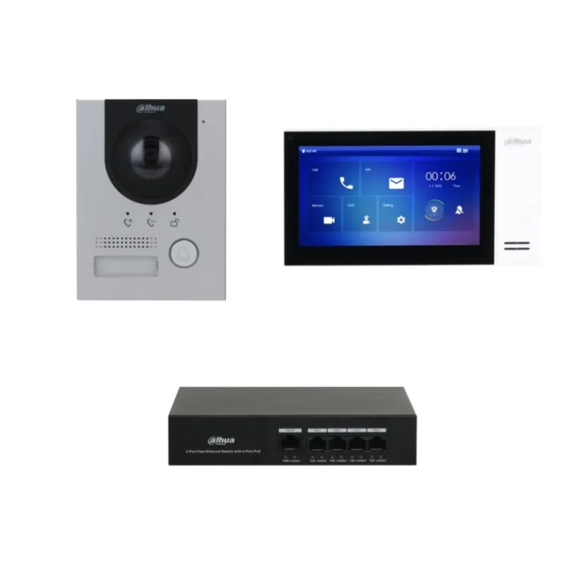 Kit de Videoportero Dahua KTP01L - Monitor - 7" - Frente de Calle - 2MP - Switch - 5 Puertos - DHI-KTP01L(S)