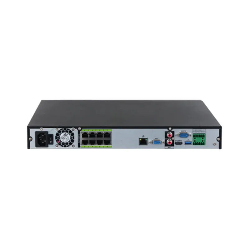 NVR Dahua DHI-NVR5208-8P-E - 8 Canales - 2 Bahías para disco duro - HDMI - VGA - USB - Ethernet - DHI-NVR5208-8P-EI