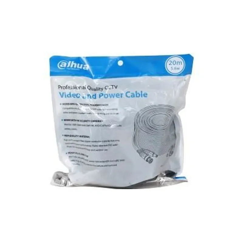 Cable Dahua DH-PFM942I-20-5 - BNC - 20M - Para Video y Energía - Exterior e Interior - DH-PFM942I-20-5
