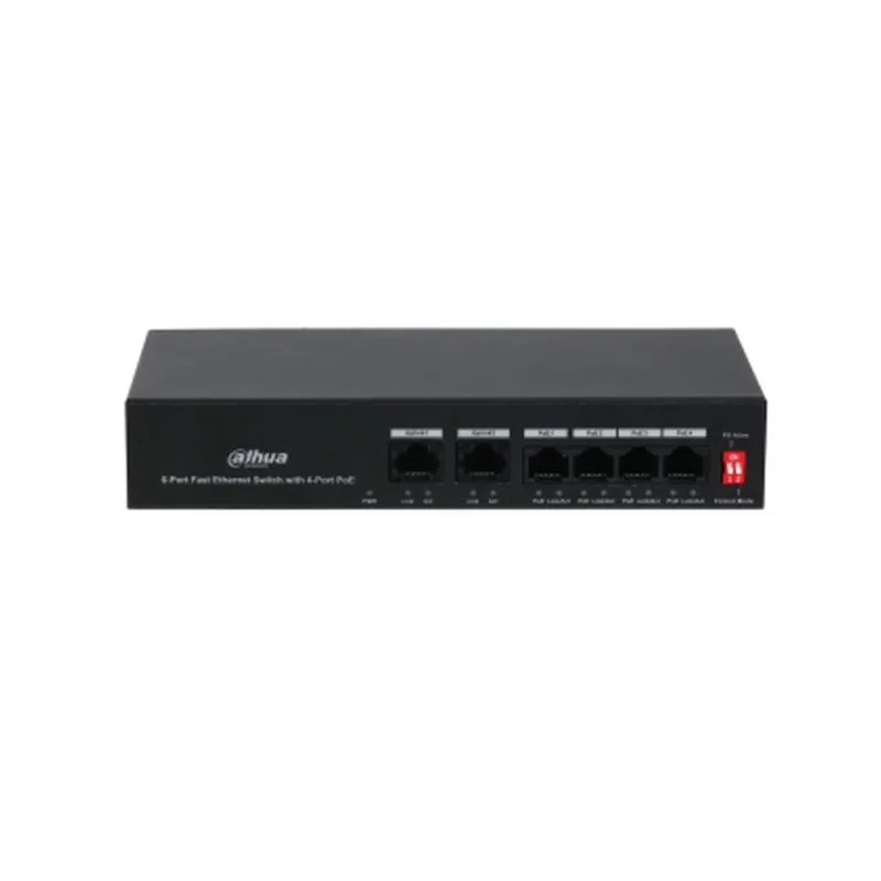 Switch Dahua PFS3006-4ET-36 -  Fast Ethernet - 4 Puertos PoE+ - 2 Uplink - Gestionado - DH-PFS3006-4ET-36