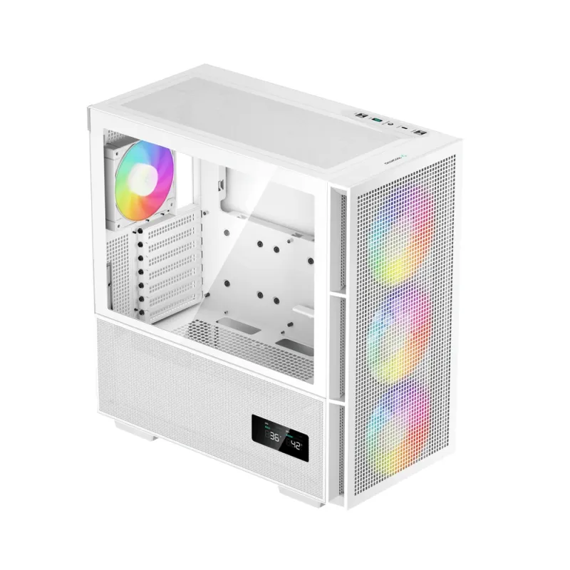 Gabinete Gamer Deepcool CH560 Digital - Media Torre - Mini-ITX/Micro-ATX/ATX/E-ATX - 4 Ventiladores - Panel Lateral - Blanco - R-CH560-WHAPE4D-G-1